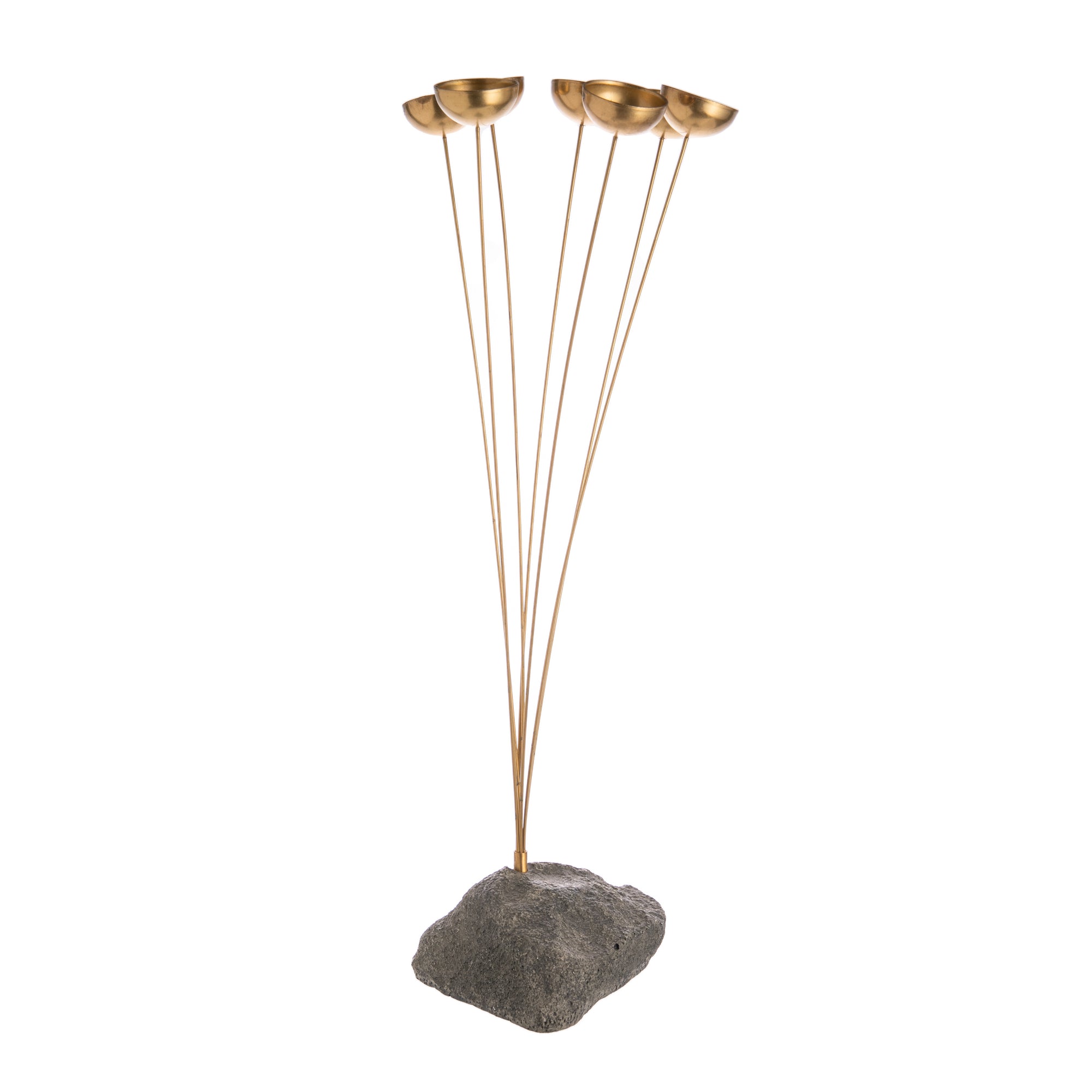 In 1979, Grammy® Award winning musician Garry Kvistad decided to set about making the world's best sounding windchime. This wonderful, musically tuned Woodstock Chime is the result of his labors. Wind chime with seven, solid brass bells Suitable for use indoors or outdoors. Dimensions: 20" tall.