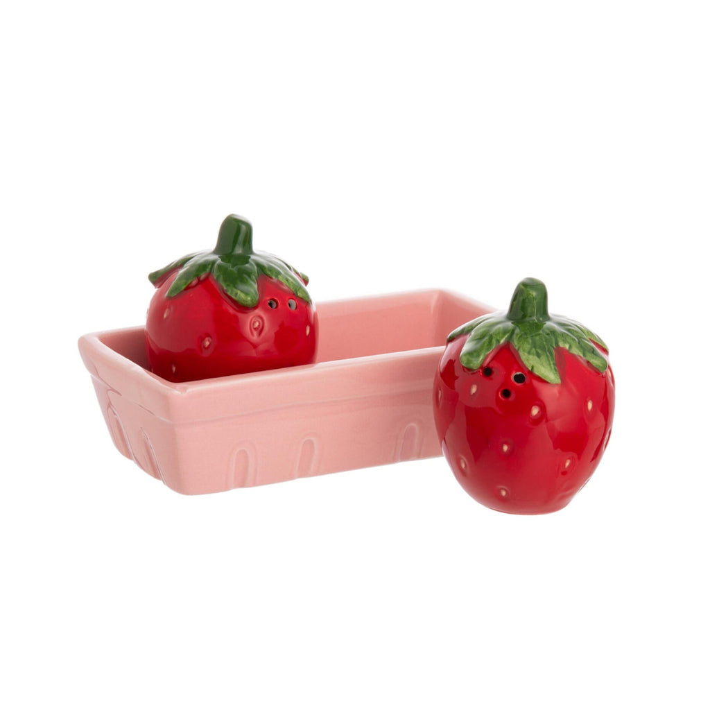 CERAMIC STRAWBERRY SALT & PEPPER SHAKER SET - The Huntington Store