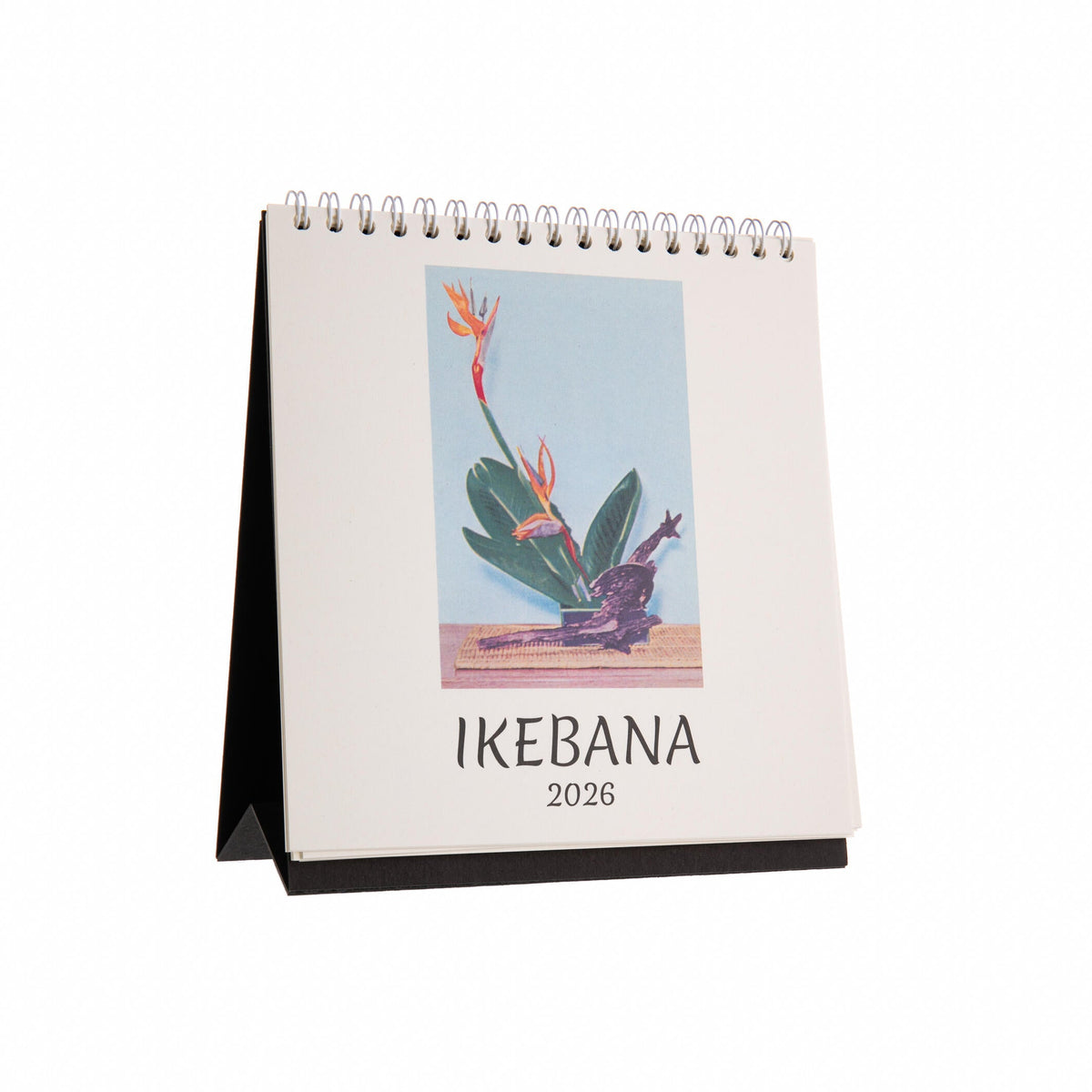 Ikebana 2026 calendar with floral design on a white background