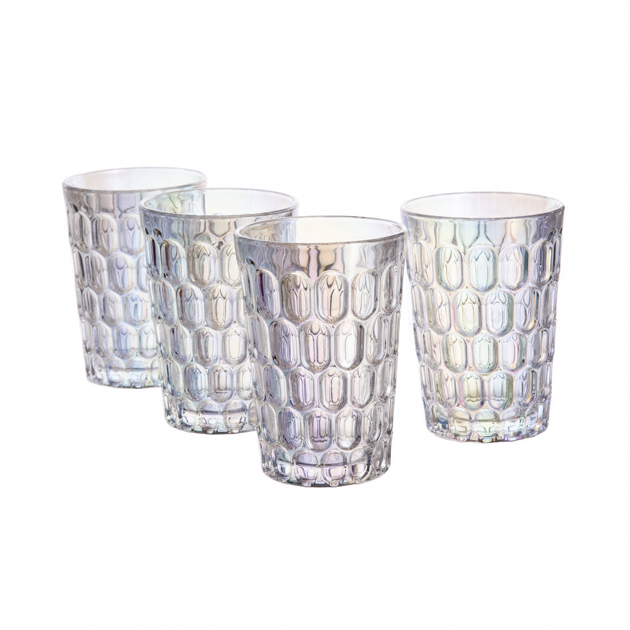 IRIDESCENT GLASS TUMBLERS - SET OF FOUR