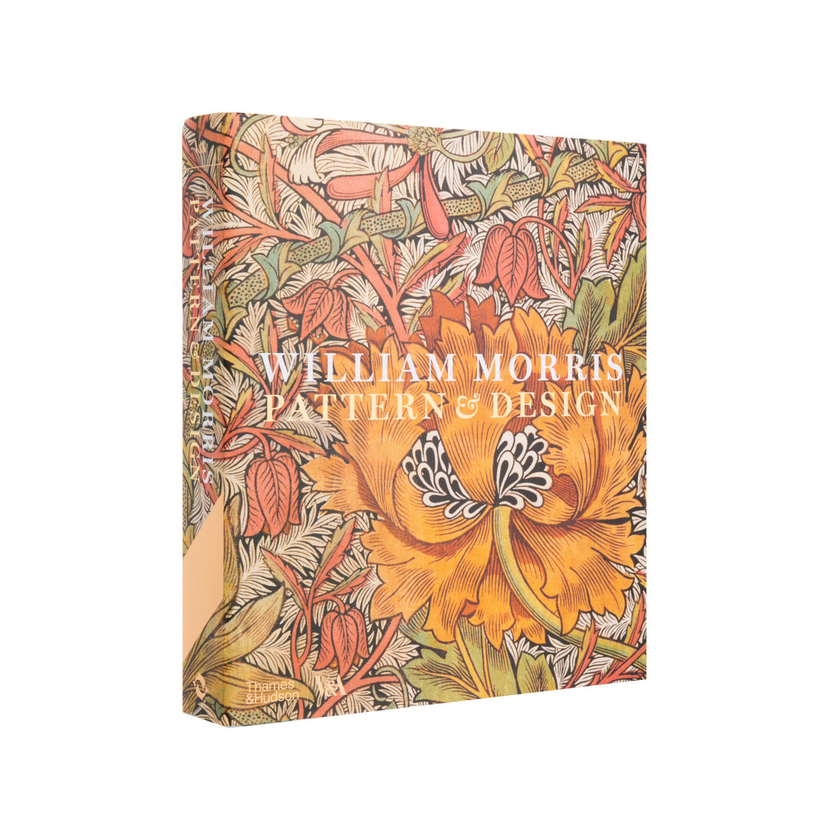 Book cover with floral design and &#39;William Morris Pattern &amp; Design&#39; text on a white background