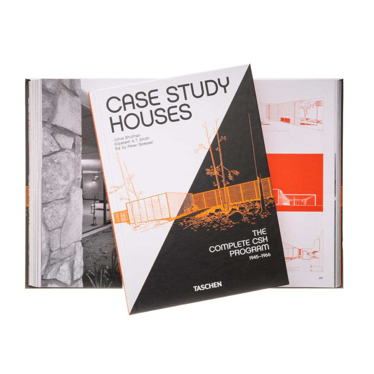 Book titled &#39;Case Study Houses&#39; by Taschen on a white background