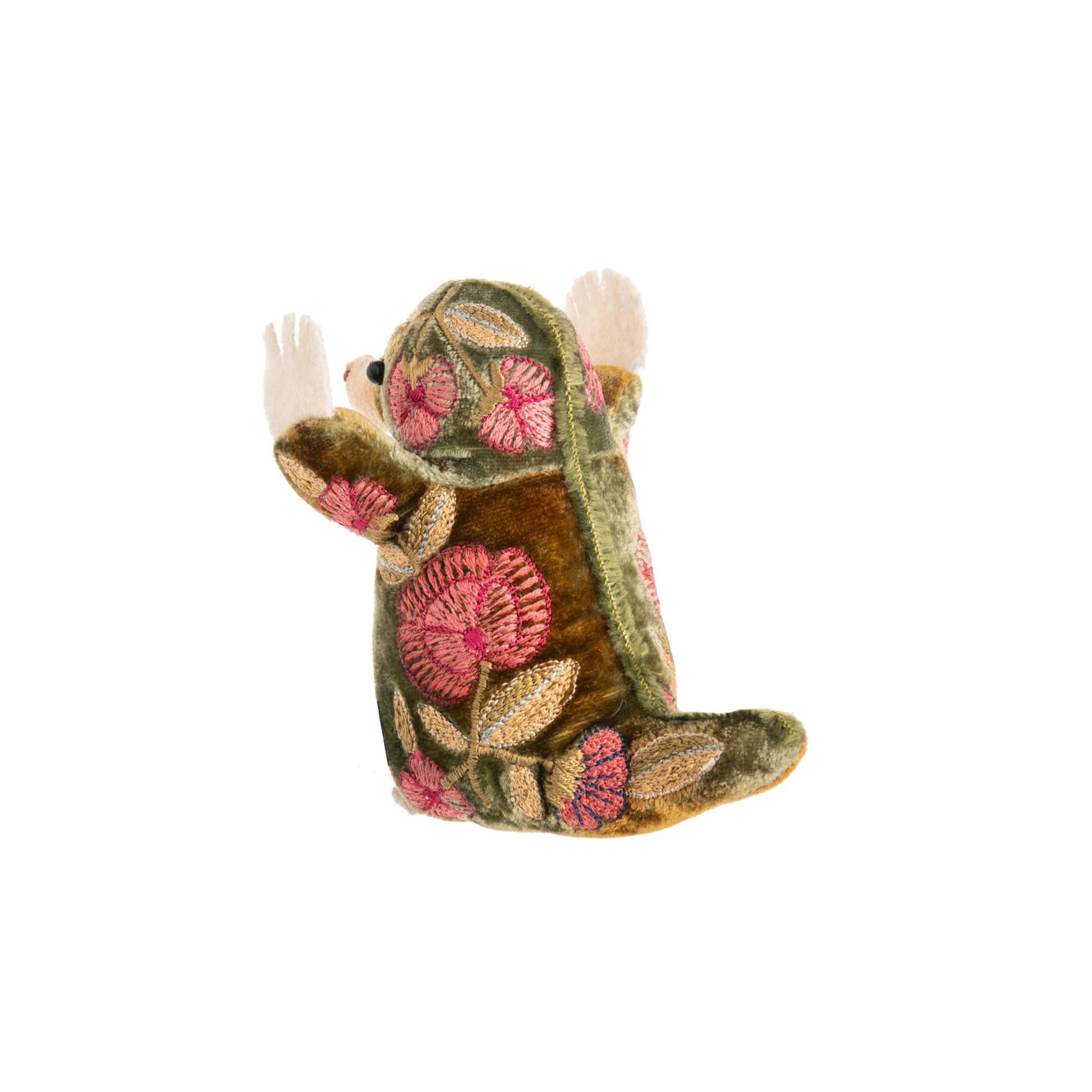 Add a little luxury to your decor with this sumptuously embroidered, silk velvet mole. Perfect as a beautiful little accent piece to your home or baby's nursery. Created by Anke Drechsel, a German textile designer and internationally recognized brand, founded in 1986 and renowned for exclusive hand-embroidered home textiles and accessories