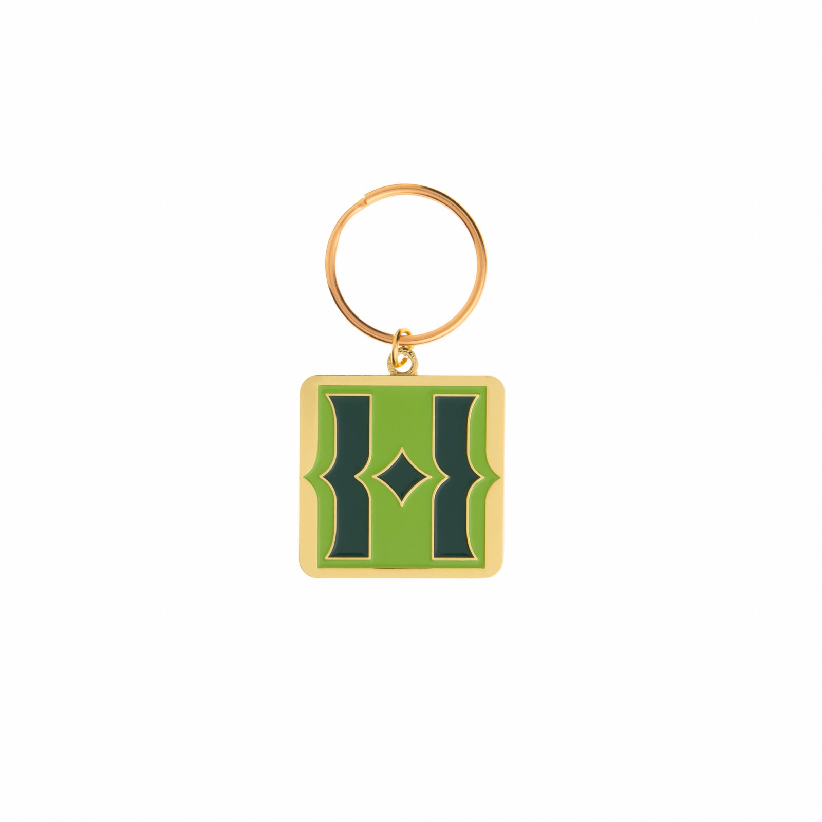 Sleek and stylish, this glossy, enameled metal keychain features the Huntington H monogram on the front and has 'The Huntington’ embossed on the reverse.