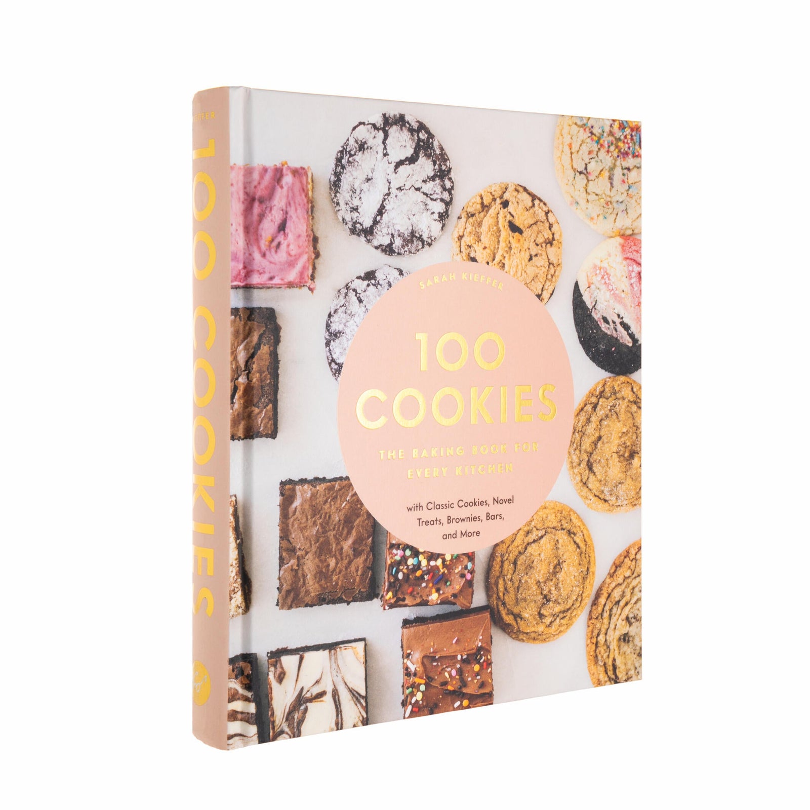 Cookbook titled '100 Cookies' with cookie images on the cover