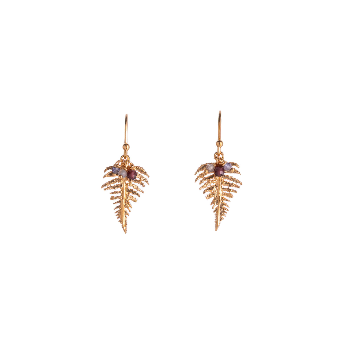 GOLD FERN LEAF DROP EARRINGS