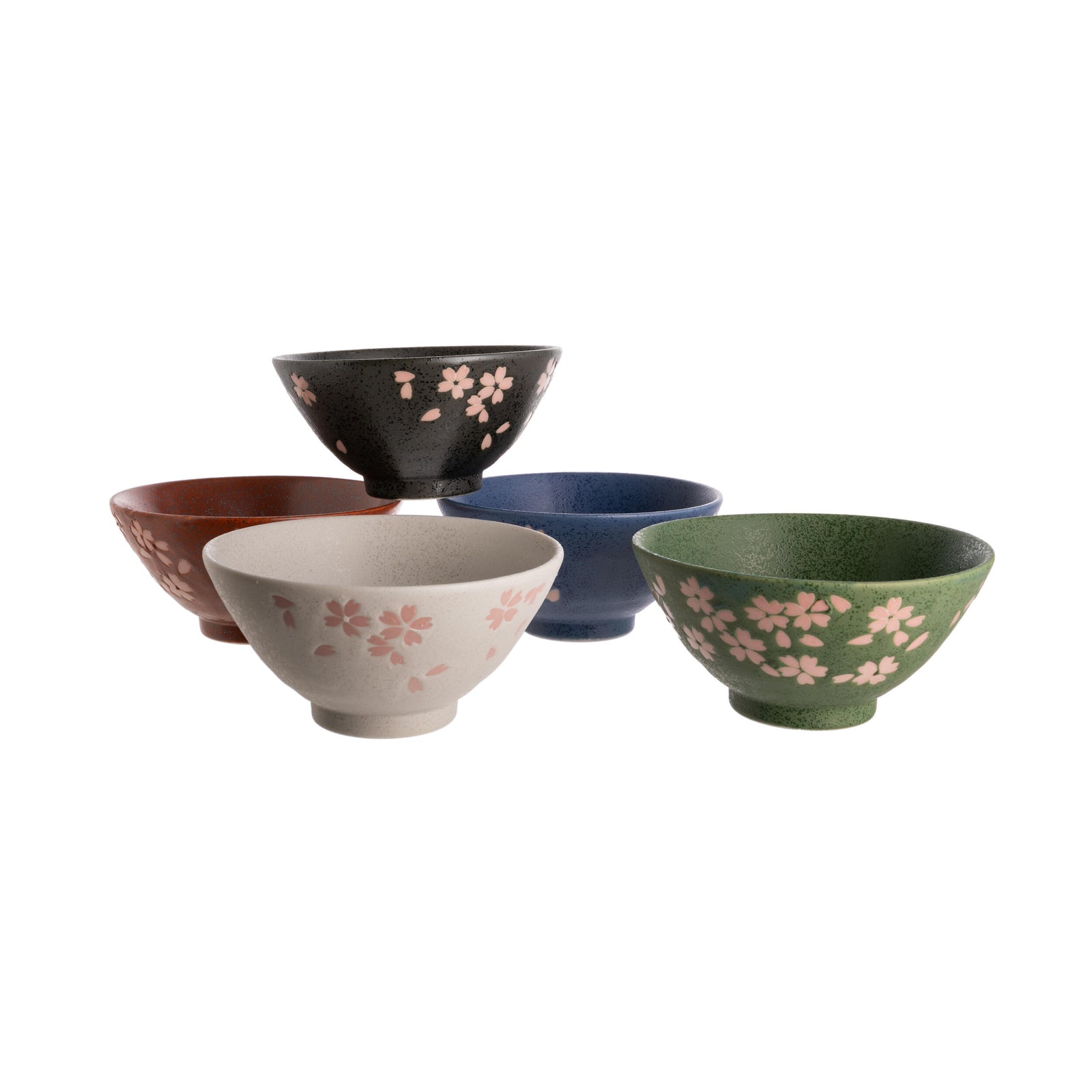 Set of five ceramic bowls in a 'Cool Japan' branded box on a white background