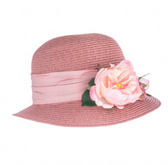 PINK FLOWER BOUQUET CLOCHE HAT - The Huntington Store display picture 2