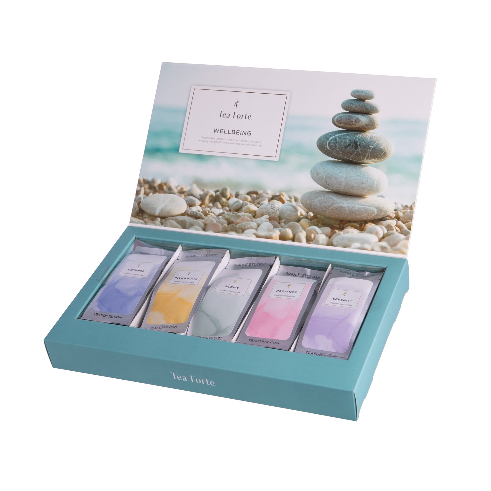 With three herbal teas and two green teas, this set of loose-leaf pre-portioned teas is great to enjoy a moment of relaxation. Empty the contents into a teapot or infusing basket and pour the water over the leaves to steep a 12 oz cup or single pot of tea. Certified organic Contains 15 pre-portioned loose-leaf teas