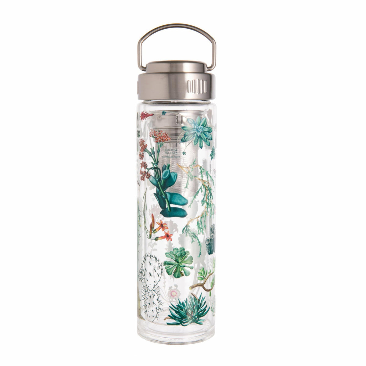 Whether or not you’re the type to savor a good cactus tea, this succulent-inspired infuser is here to keep you hydrated like a Saguaro after a good rainstorm. Made from the highest quality, double-walled glass, this vibrant vessel comes complete with a removable, stainless steel tea infuser basket. 15oz.