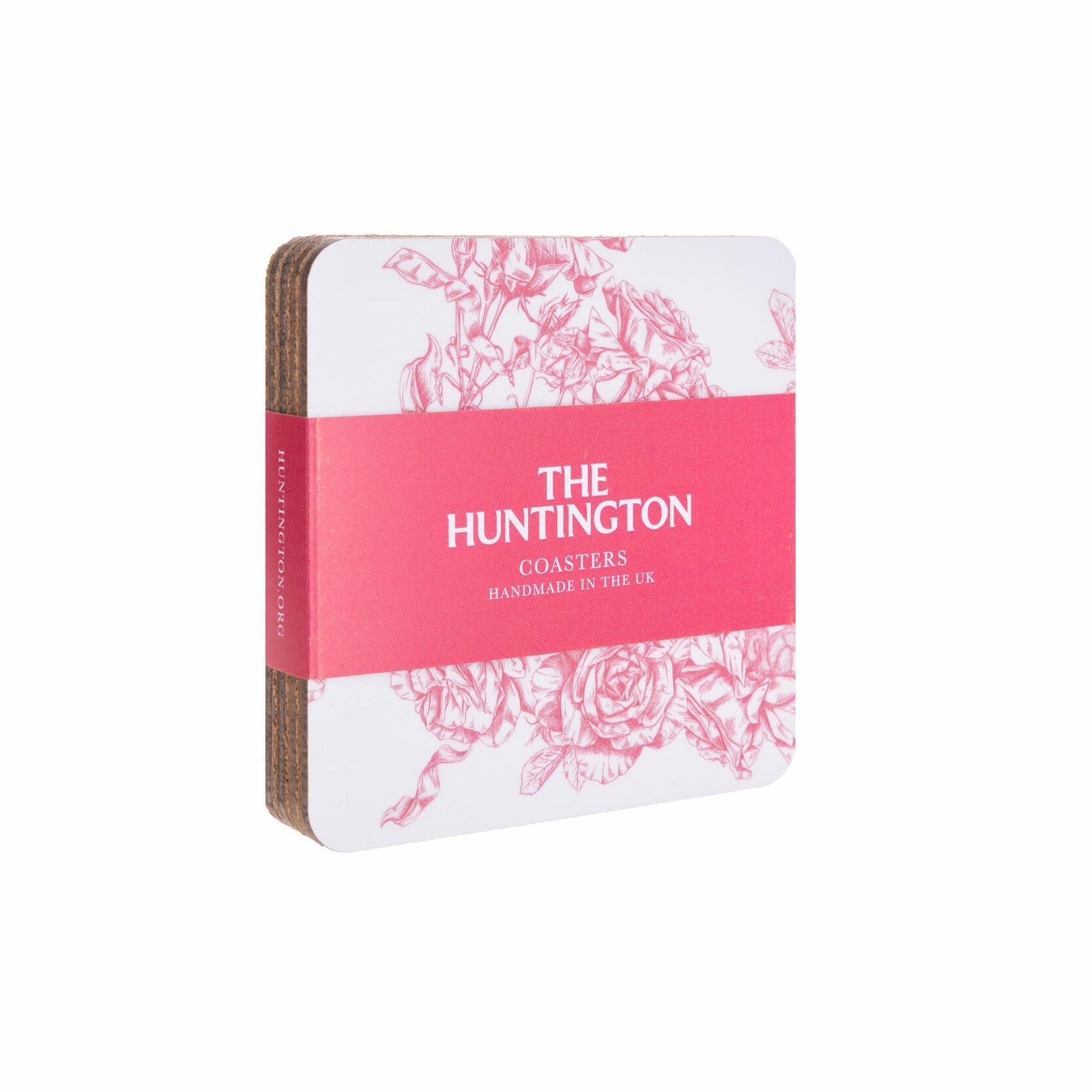 This pretty coaster set features our wonderfully detailed 'Huntington Toile' print. Originally a French design style, 'Toile de Jouy' prints featured intricate, repeating patterns of scenes or vignettes depicting pastoral or historical themes. Look closely at our toile, and you will notice recognizable Huntington details such as our Tempietto and Faux Bois Rose Arch