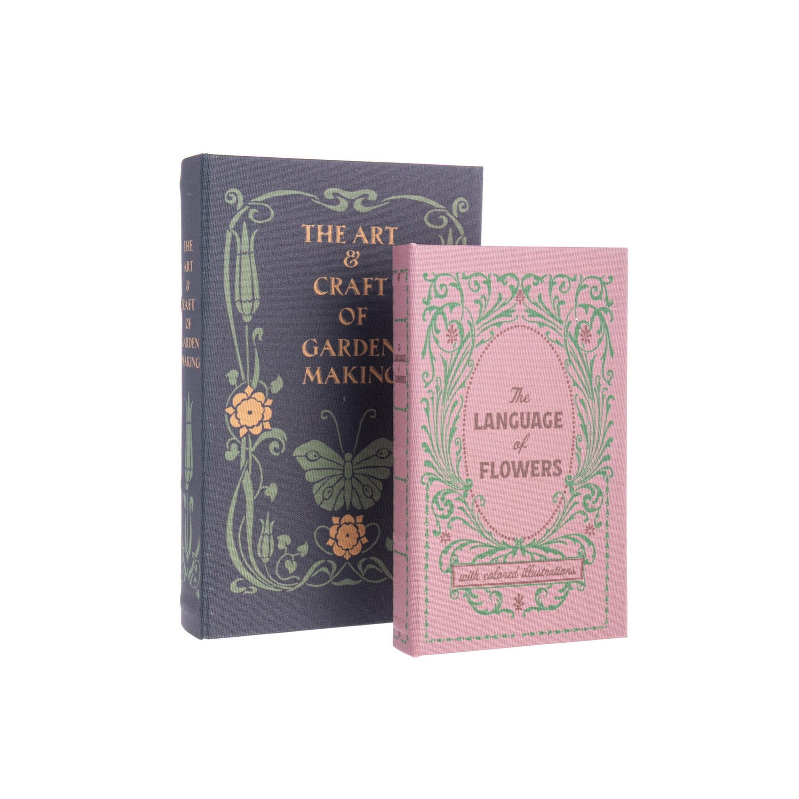 Need extra storage space, but want it to look pretty? These charming wooden book-shaped boxes may be the answer! Store jewelry, documents, recipes, spare keys and more, and display on your bookshelf, elevating your decor and clearing clutter at the same time. The book 'cover' snaps shut securely with a magnetic fastener. Each set includes a large and a smaller book box, with one fitting inside the other for easy gifting or storage.