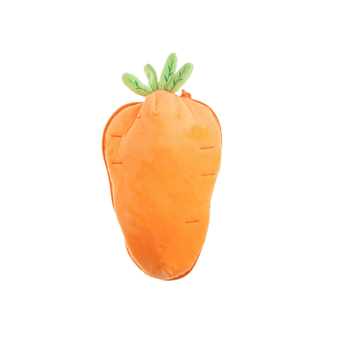 Plush carrot toy on a white background