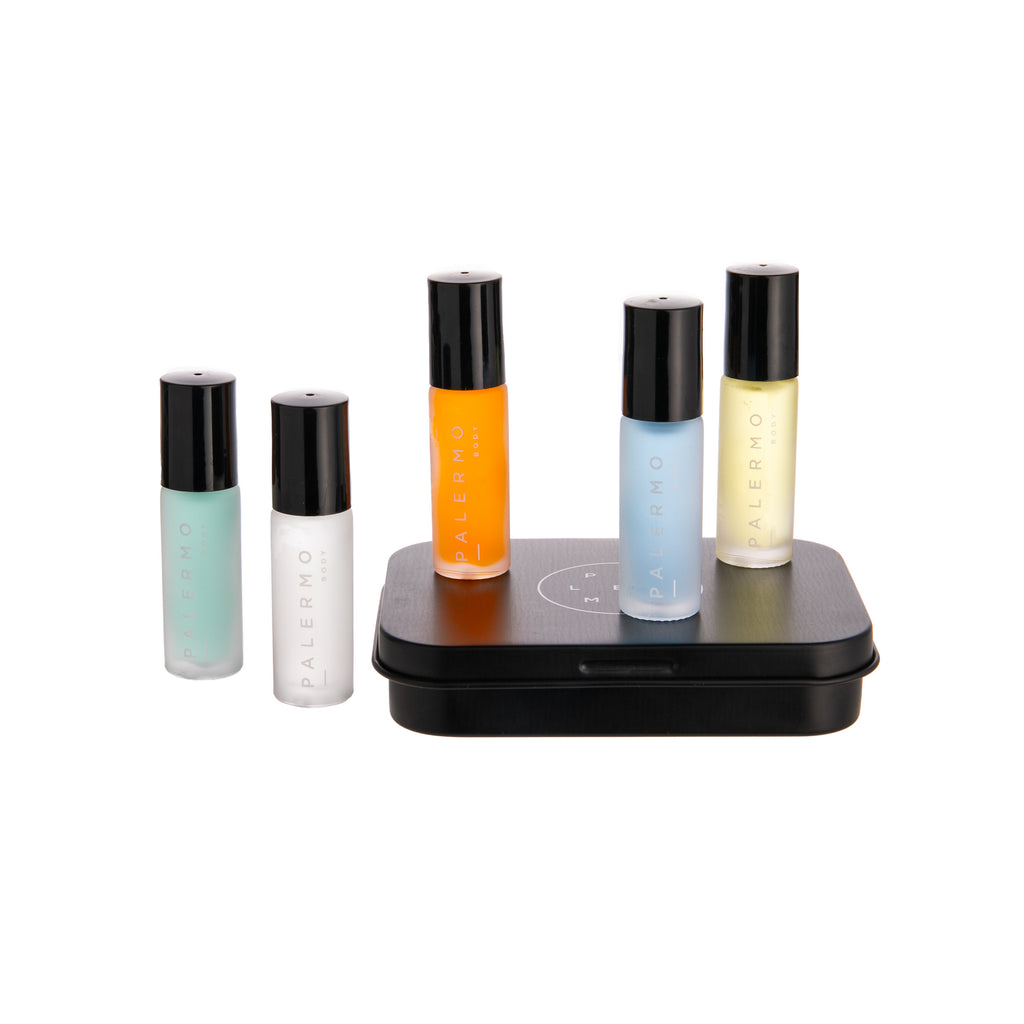 This luxurious essential oils set has been expertly crafted to balance the senses, ignite creativity, and connect the mind and body. Each blend is made from premium essential oils. The set contains a guide to aromatherapy and the following oils, each in a glass roller bottle (5 ml/0.17 oz.)