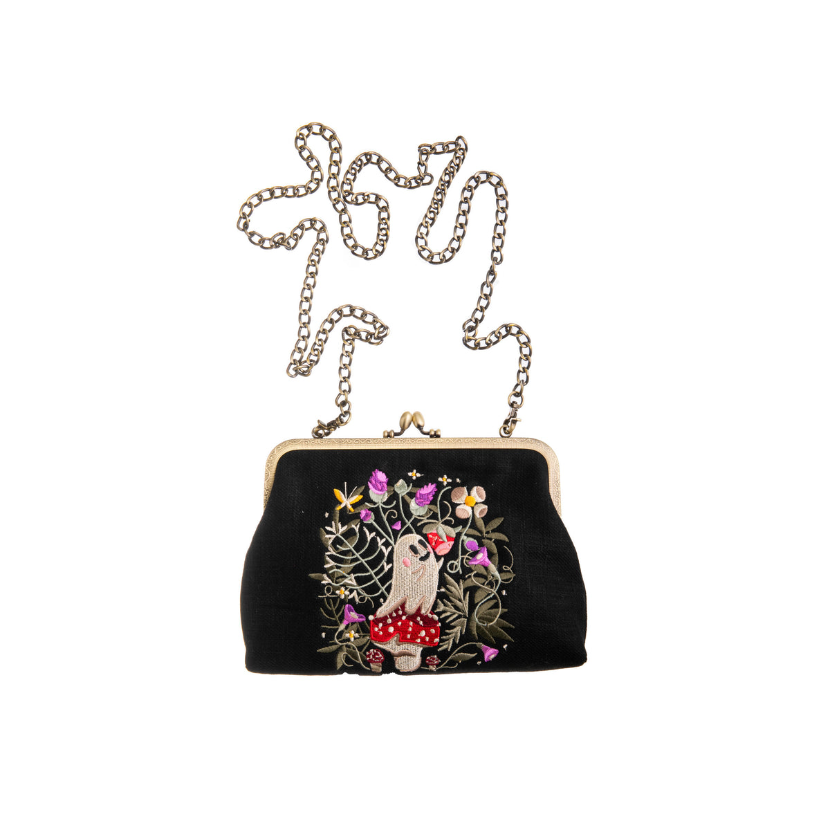 GARDEN GHOST EMBROIDERED PURSE