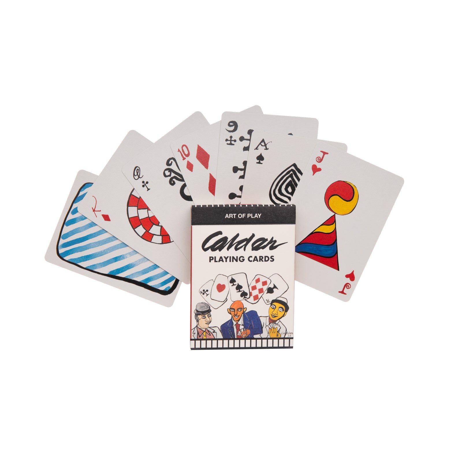 Celebrate sculptor and artist Alexander Calder, famous for his innovative, artistic mobiles. These playing cards pay tribute to his incredible work and influential career. The striped-back design is also drawn from his original paintings, and all the letters and numbers are written in Calder’s handwriting. 3.5" x 2.5" x 0.5" 