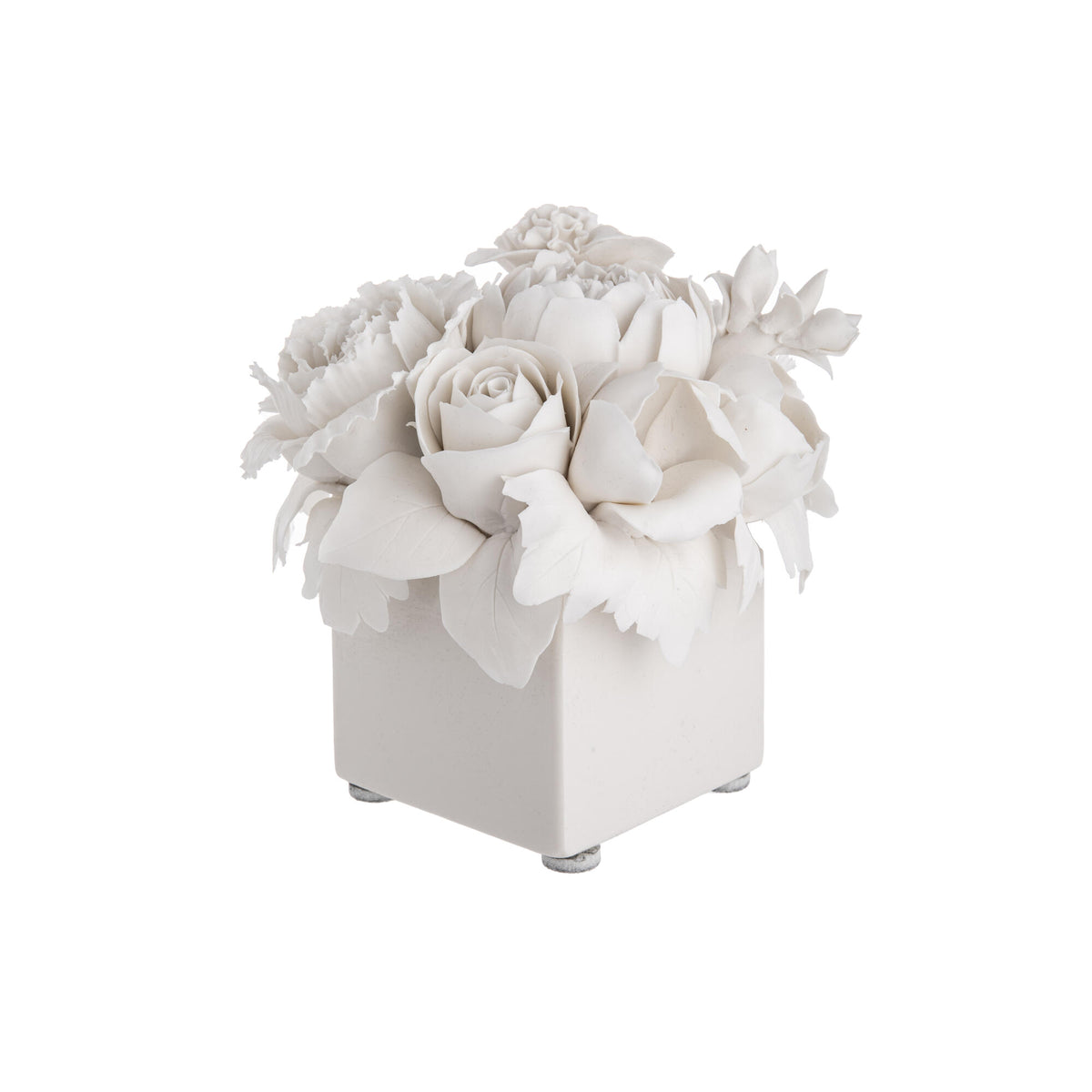 This stunning, Blanc de Chine Peony Bouquet sculpture makes every day feel like a special occasion. Romantic and strikingly realistic, this everlasting floral accent piece is brought to life in fine Blanc de Chine porcelain. Each wispy, delicate petal is lovingly crafted by hand by skilled artisans. When each and every meticulously achieved detail comes together, the result is a robust burst of blooms