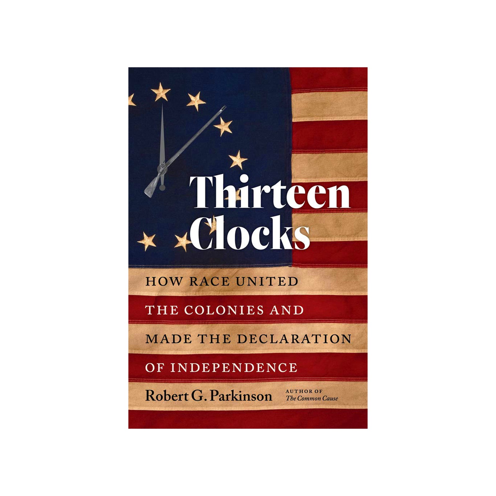 Book cover of 'Thirteen Clocks' with American flag design