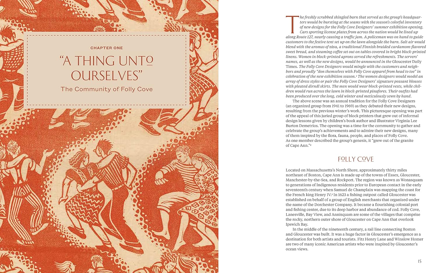 A visual history of the Folly Cove Designers (1941-1969)—one of America’s longest-running block printing collectives. The Folly Cove Designers (officially 1941-1969) was a grassroots collective of predominantly women block printers founded by Caldecott Award-winner and beloved children’s book author/illustrator Virginia Lee Burton Demetrios.