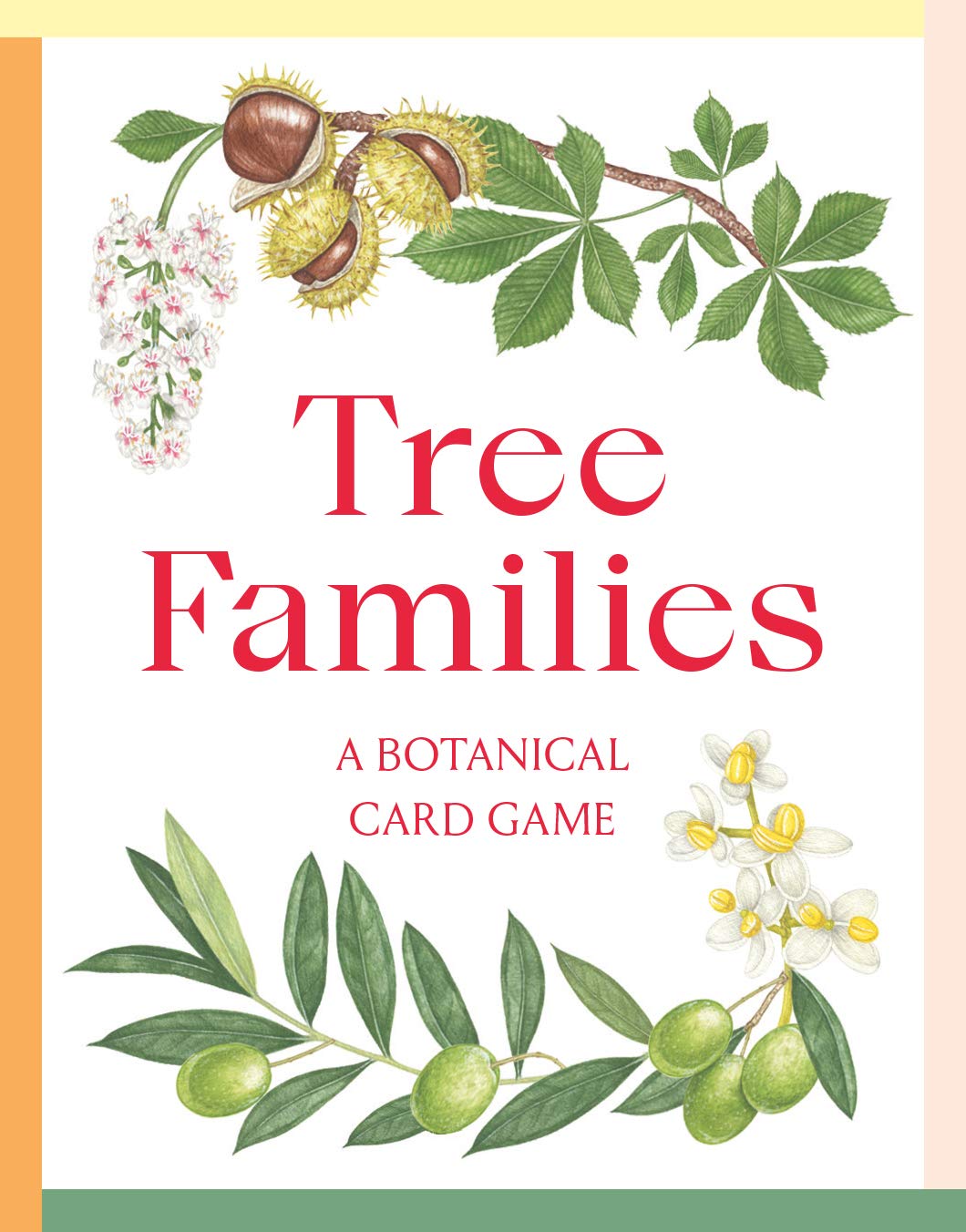 Be inspired by nature! Team up the component parts of a tree - from the leaf, flower and fruit plus the tree itself to form a tree family! Text about each tree written by the Head of the Arboretum at the Royal Botanic Gardens at Kew.  2-5 players. based on Happy Families. Box size: 3.5" x 4.25" x 1.25".