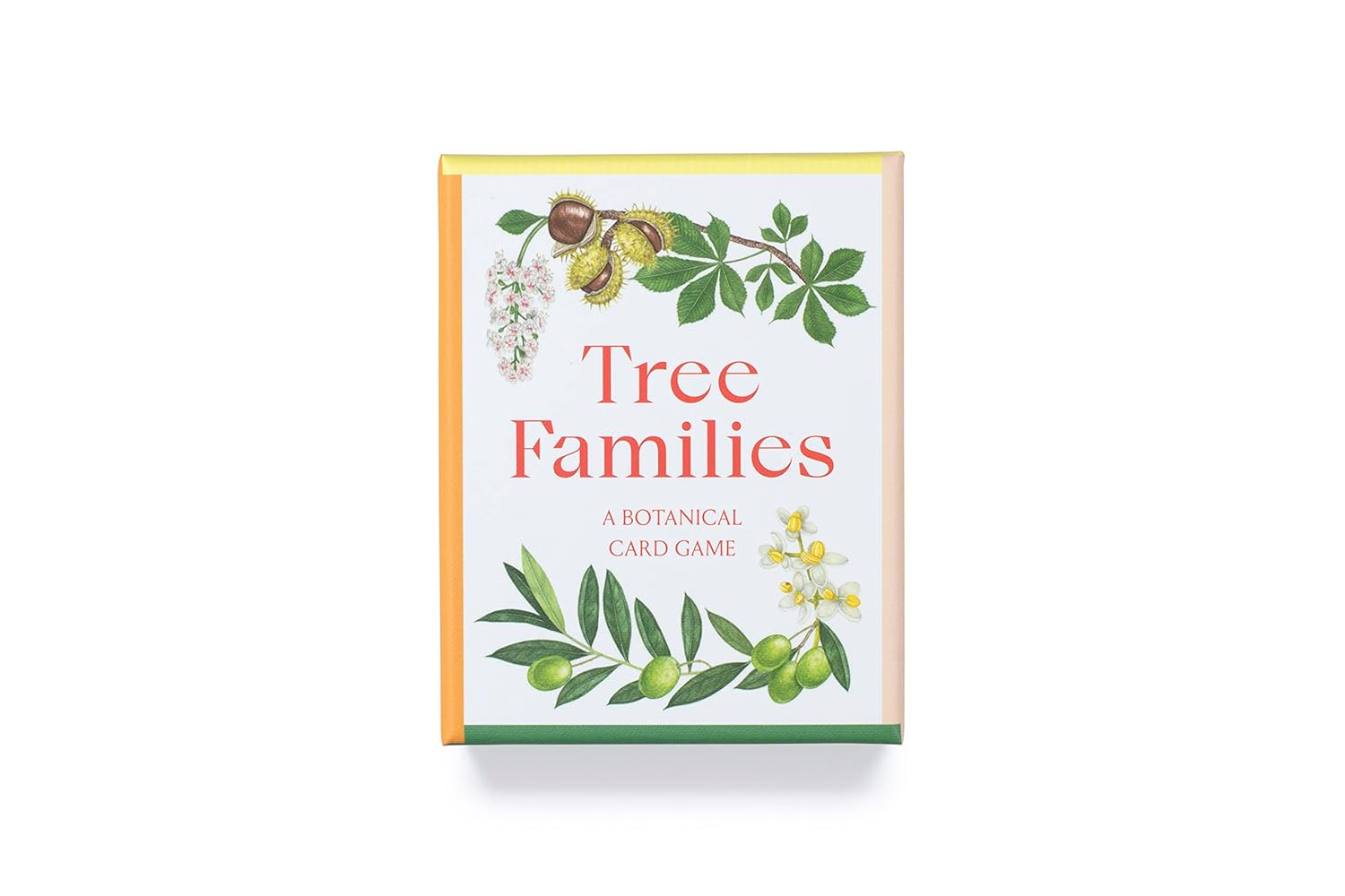 Be inspired by nature! Team up the component parts of a tree - from the leaf, flower and fruit plus the tree itself to form a tree family! Text about each tree written by the Head of the Arboretum at the Royal Botanic Gardens at Kew.  2-5 players. based on Happy Families. Box size: 3.5" x 4.25" x 1.25".