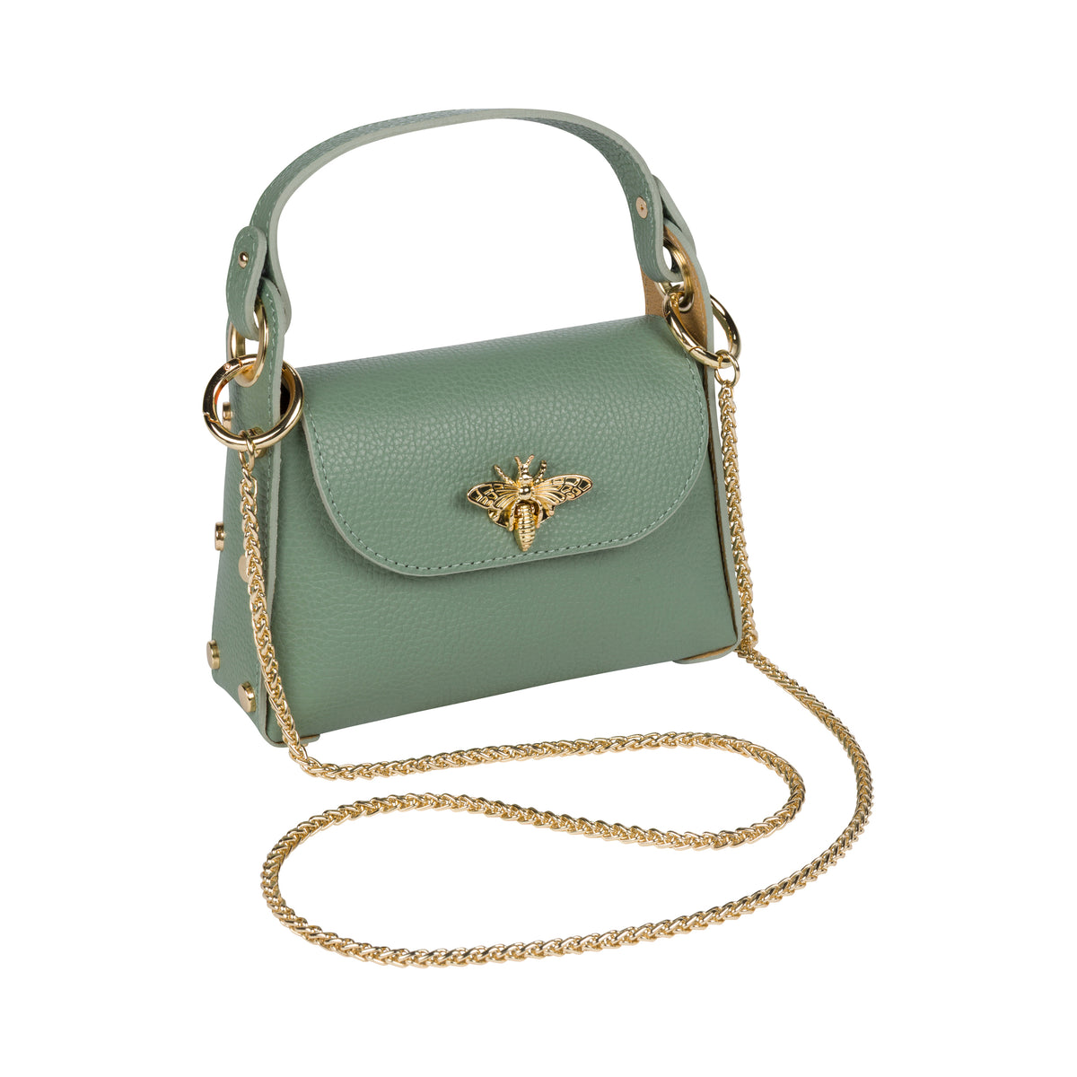 BUTTERFLY CLASP MINI LEATHER BAG