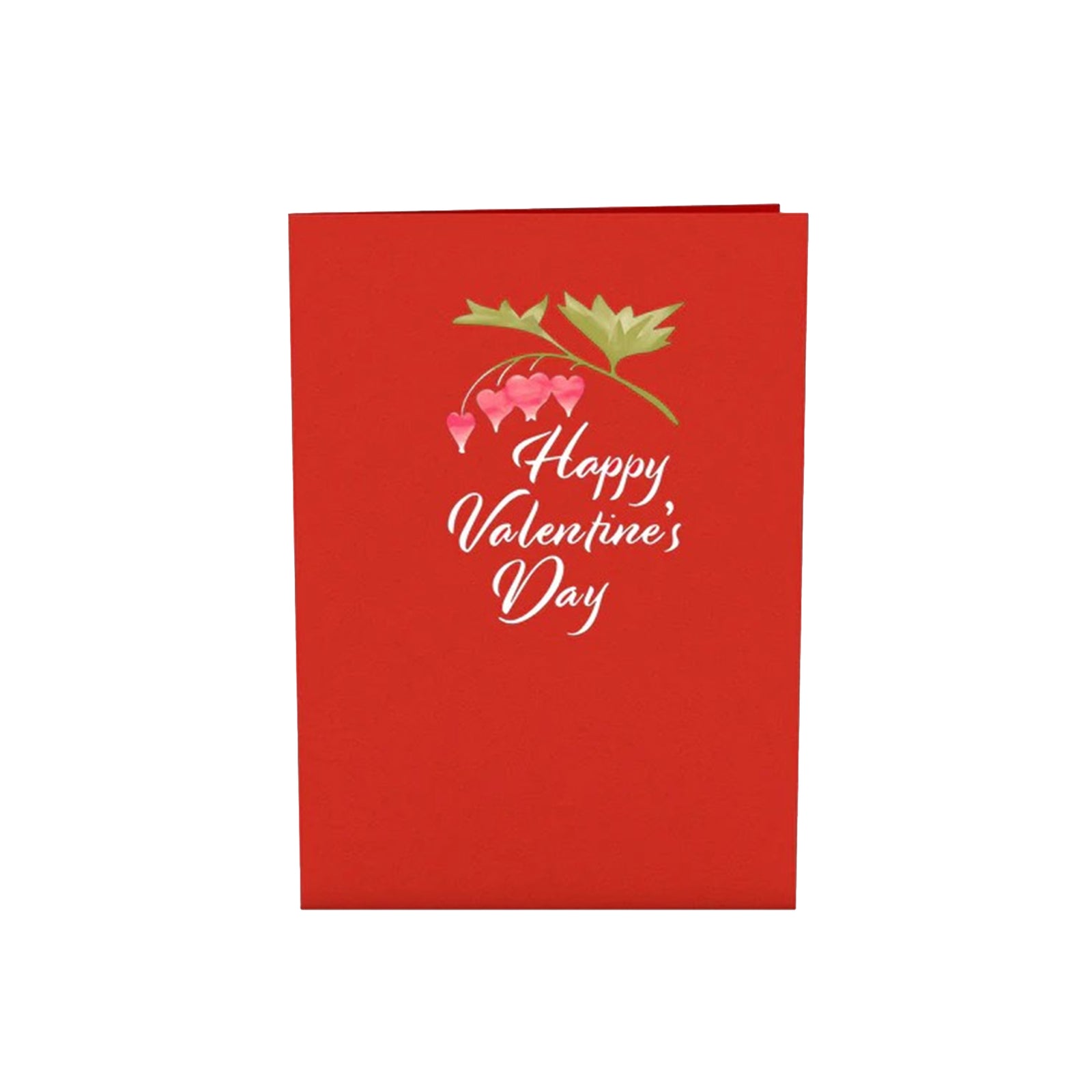 Valentine's Day card with a pop-up hummingbird on a white background