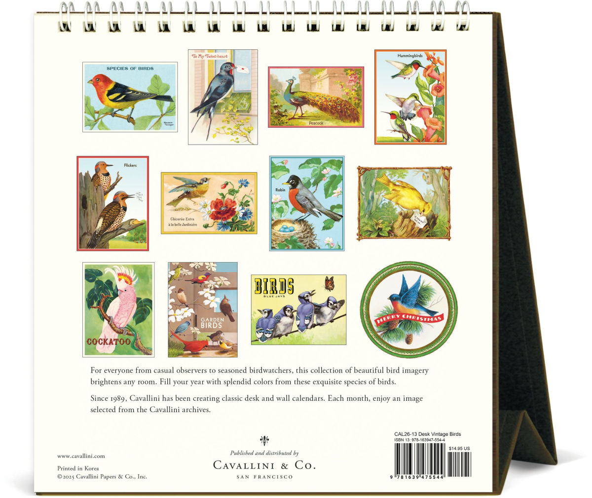 VINTAGE BIRDS - 2026 DESK CALENDAR
