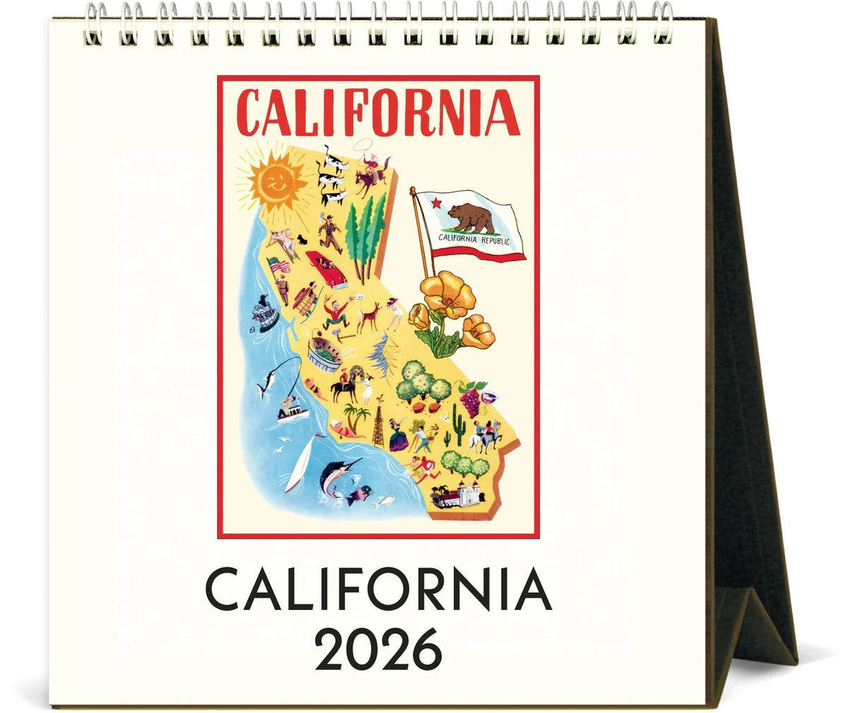 2026 VINTAGE CALIFORNIA DESK CALENDAR