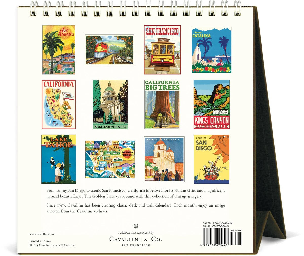 2026 VINTAGE CALIFORNIA DESK CALENDAR