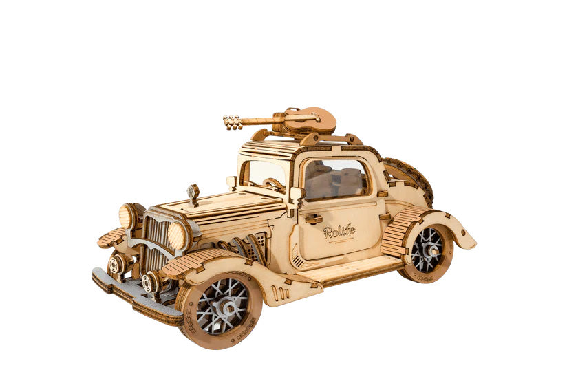The perfect gift for any vintage car enthusiast! This super-detailed model of a vintage style car is not only fun and engaging to make, it also makes a great display piece when finished. The pieces are laser-cut from non-toxic wood for a tight and precise fit. Ages 14+. Assembled size: 6.29 x 2.75 x 3.14 in 164 pieces.