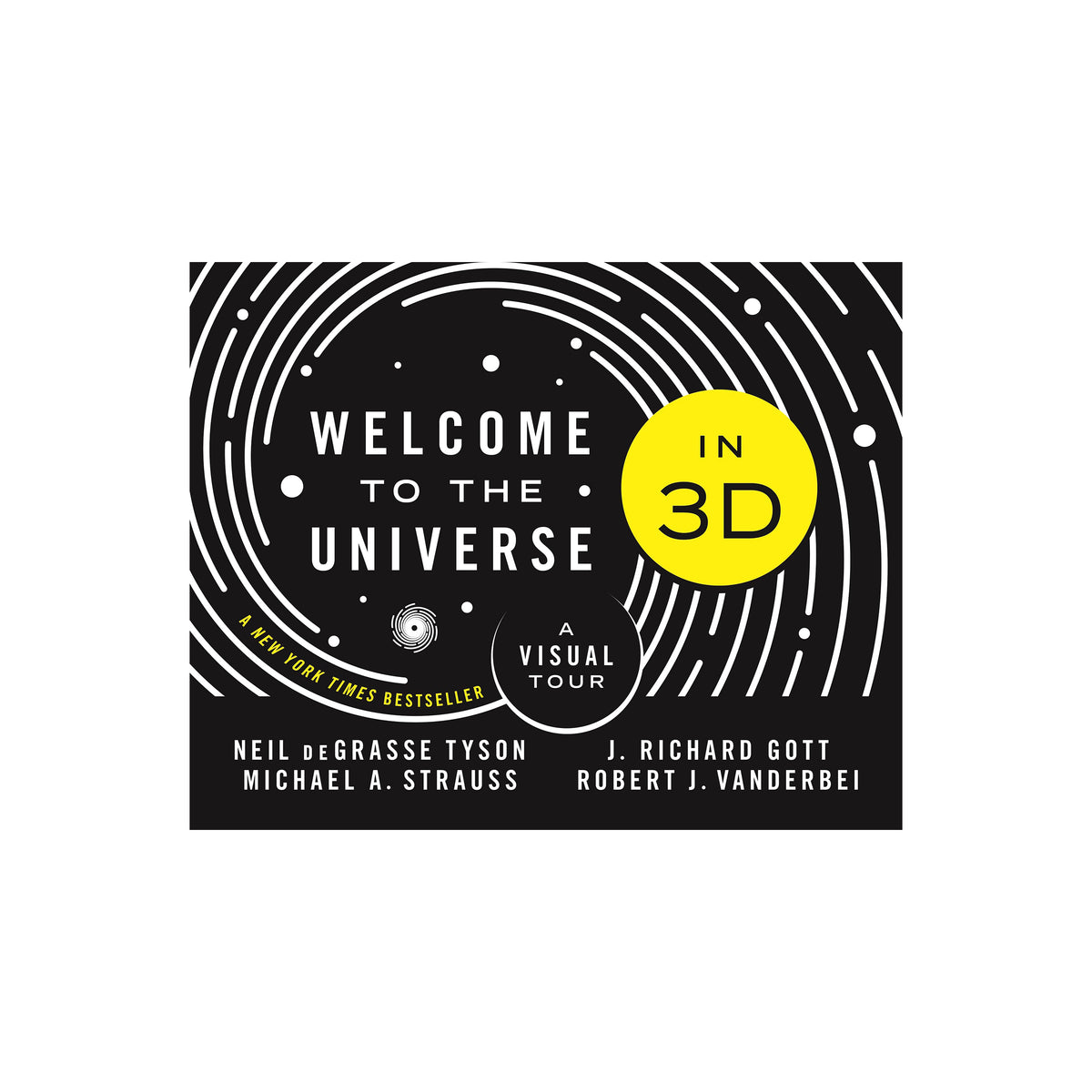Book cover of 'Welcome to the Universe' with a 3D label on a white background