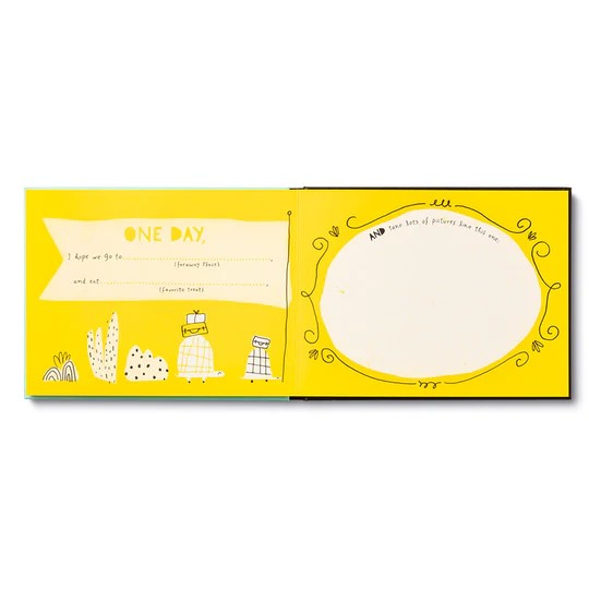 A children's fill-in book titled 'Why You're So Amazing, Dad' with a green cover, adorned with illustrations of a father and child, awards, and other playful icons.