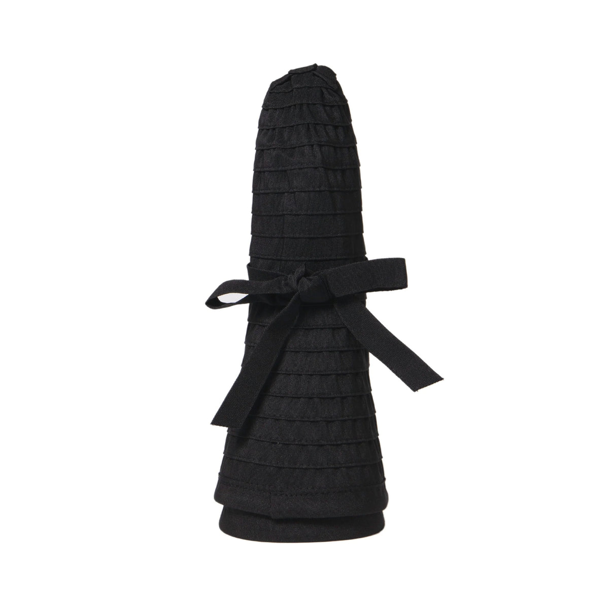 BLACK RIBBON WIDE BRIM HAT