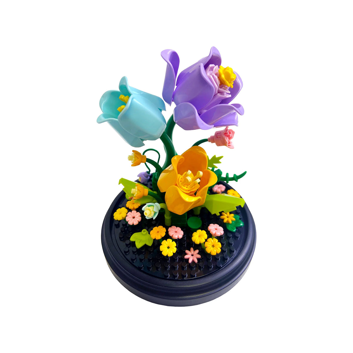 Colorful flower-shaped puzzle on a white background