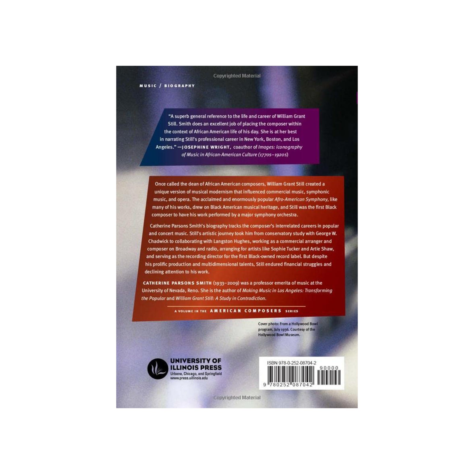 Book cover featuring William Grant Still with a red background