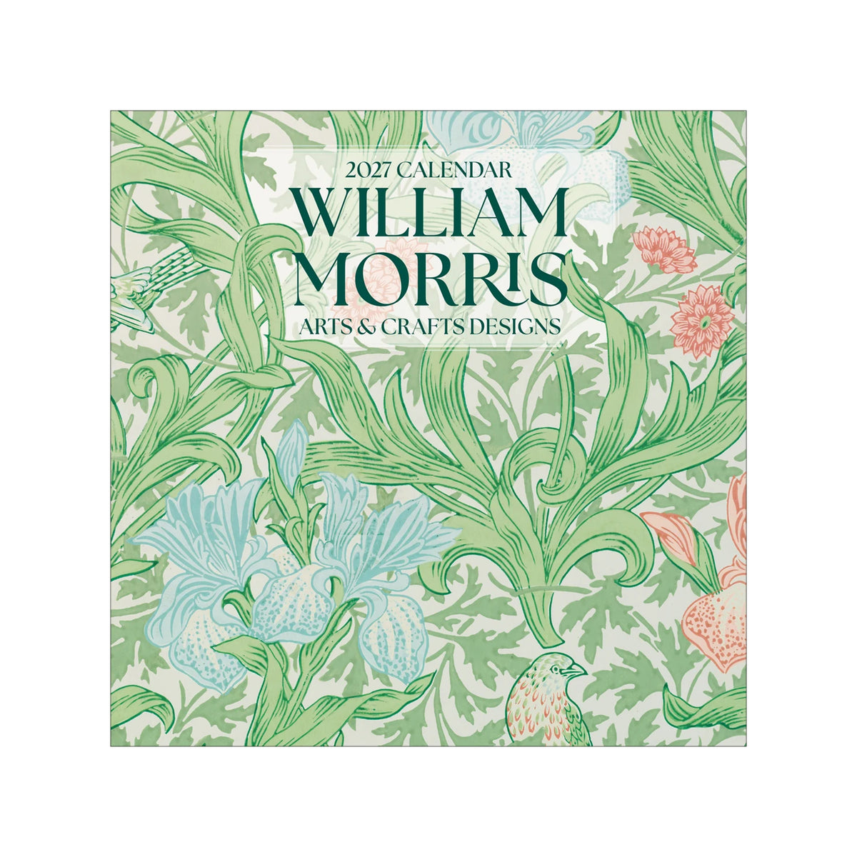 2027 wall calendar featuring designs by Arts & Crafts era designer, William Morris.