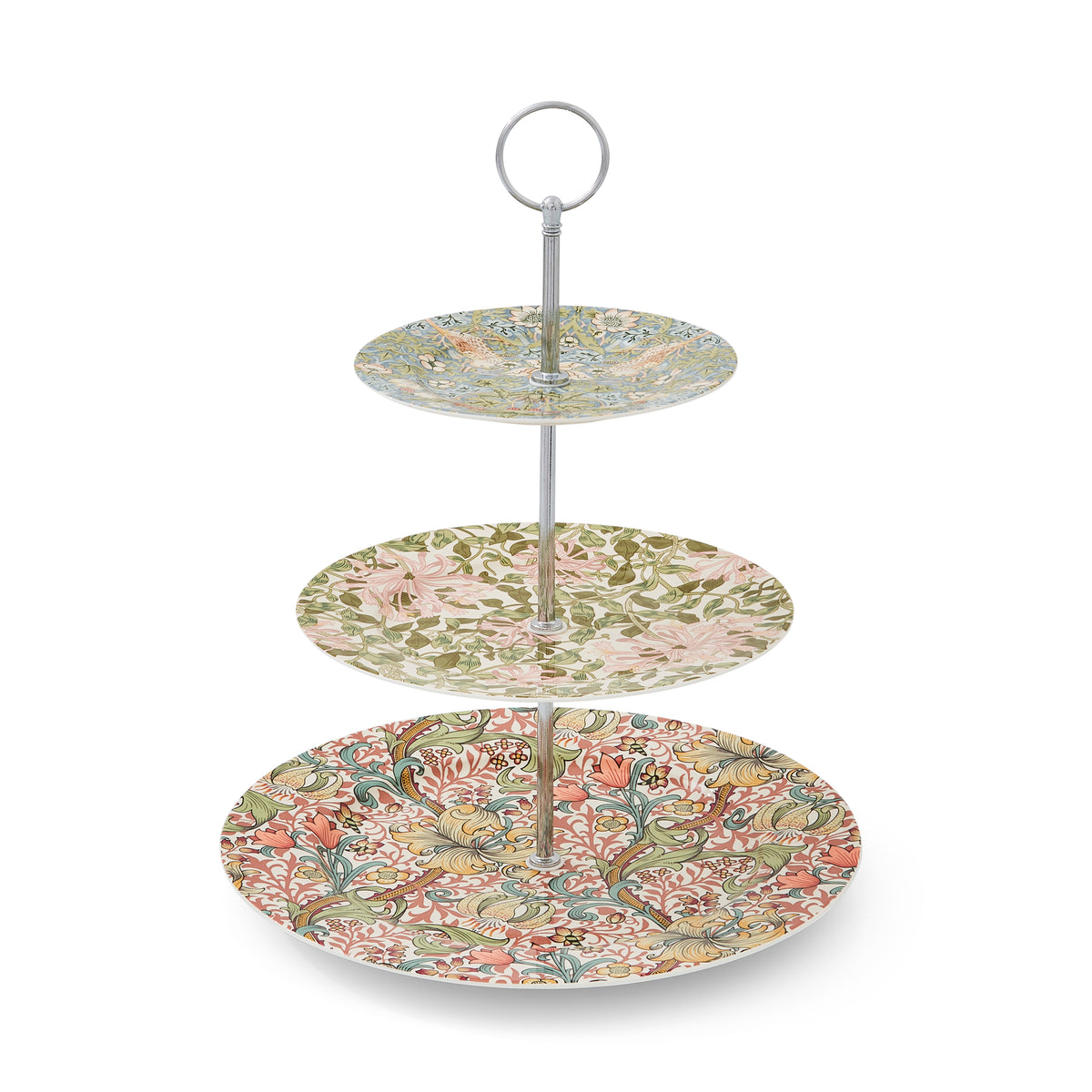 Add a beautiful, heritage touch to your afternoon tea with this Morris &amp; Co. 3-Tier Cake Stand. Each tier features one of Morris &amp; Co.’s iconic designs.