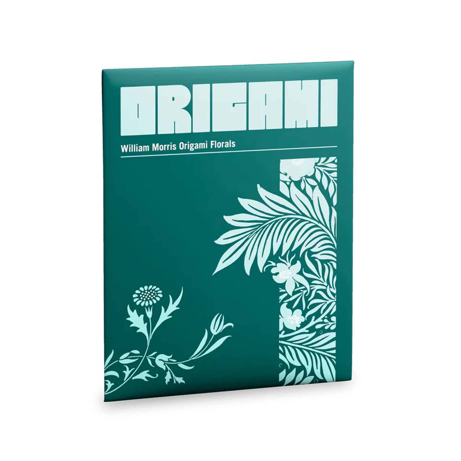 Origami paper set with a green box featuring floral designs on a white background