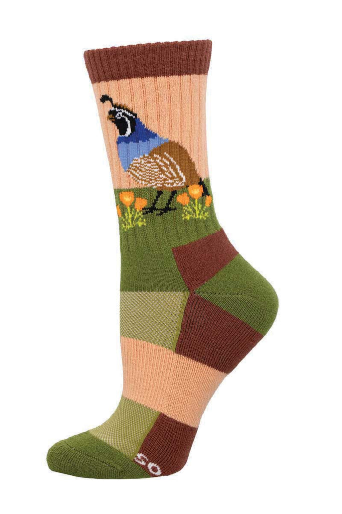 With earthy colors and a quail-and-poppy design, these ultra-comfy merino wool socks would make a great addition to a rustic fashion style. Sizing: S/M 9–11 (women’s shoe sizes: 6–10.5; men’s shoe sizes: 5–9) Materials: 39% acrylic, 35% wool, 25% nylon, 1% spandex Seamless toe.