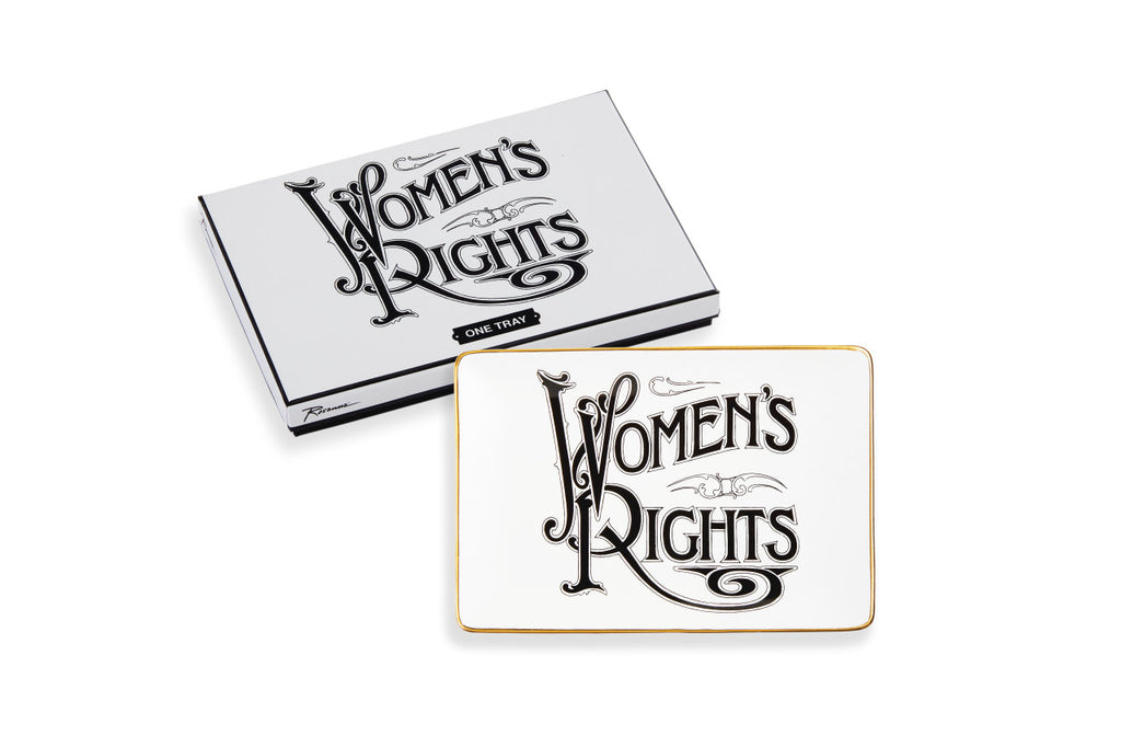 Raise a glass and celebrate the 100th + anniversary of the 19th Amendment, with which American women won the right to vote. Featuring original art from the American women's suffrage movement, this tray honors a significant milestone in the history of the United States. Material: Porcelain Microwave and dishwasher safe Dimensions: 4.25" x 6.25".