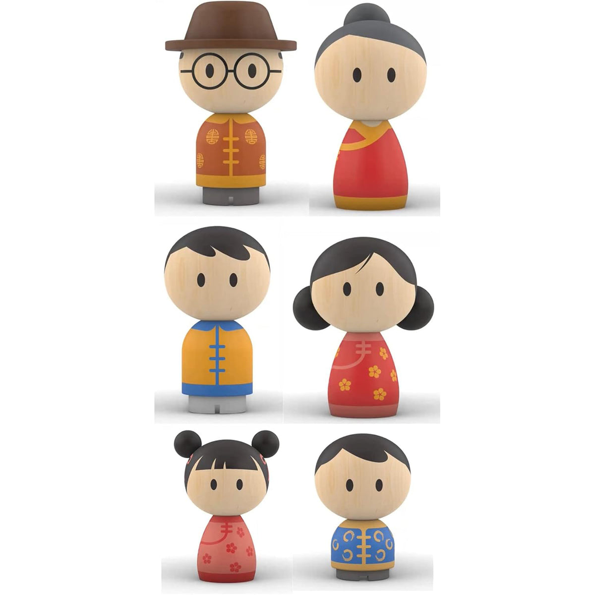 BITTY BAO WOODEN ASIAN FAMILY TOY SET