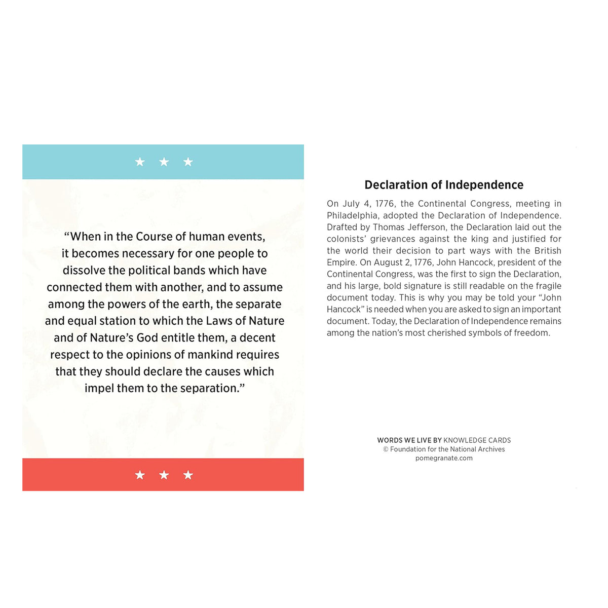 WORDS WE LIVE BY: KNOWLEDGE CARDS QUIZ DECK