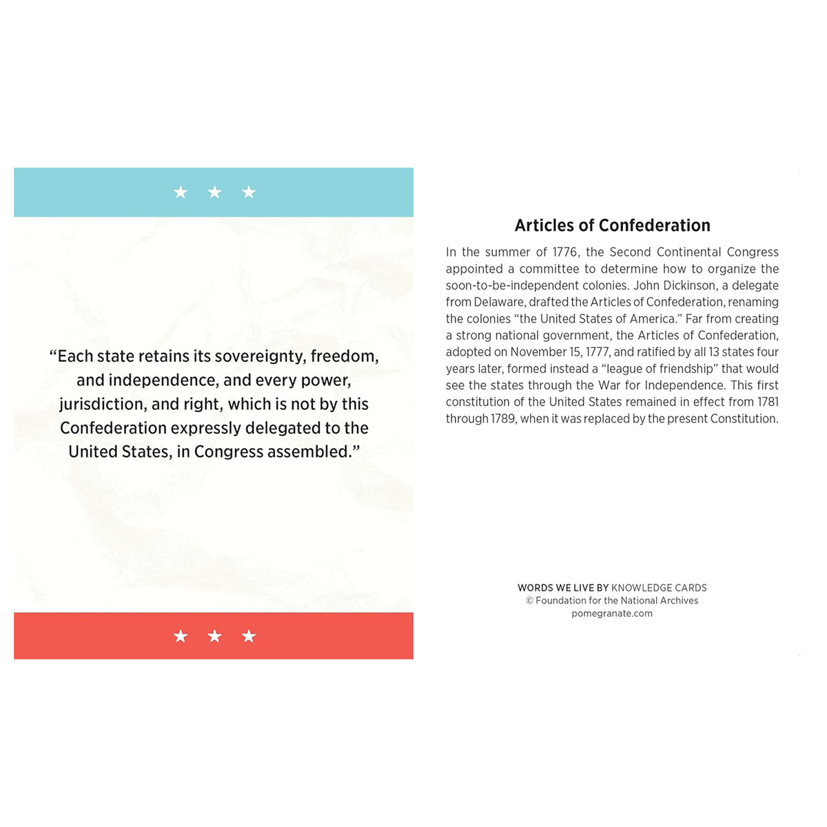 WORDS WE LIVE BY: KNOWLEDGE CARDS QUIZ DECK