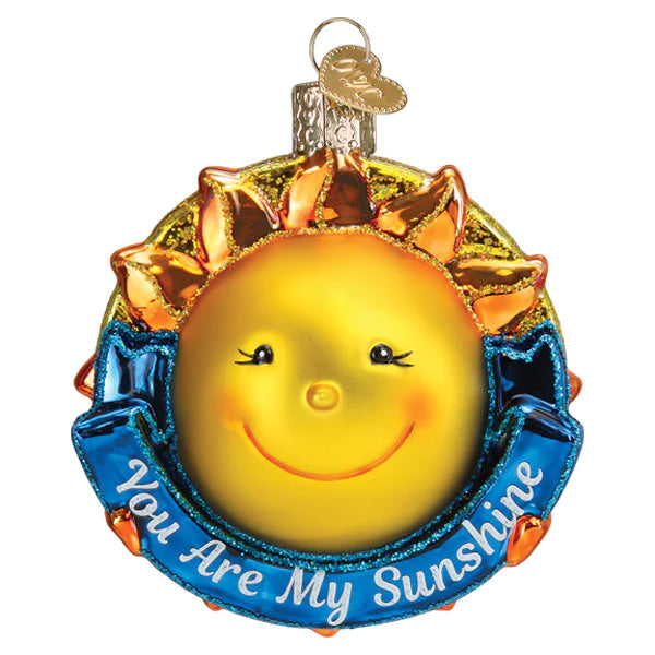 The sweet lullaby, You are my Sunshine has been sung since 1937. The kindness of the words express the genuine love and happiness a person brings to your life. Show some love year-round with this hand-finished glass ornament. Glass ornament Hand finished with glitter Dimensions: 3.75" X 3.5" X 2.5".