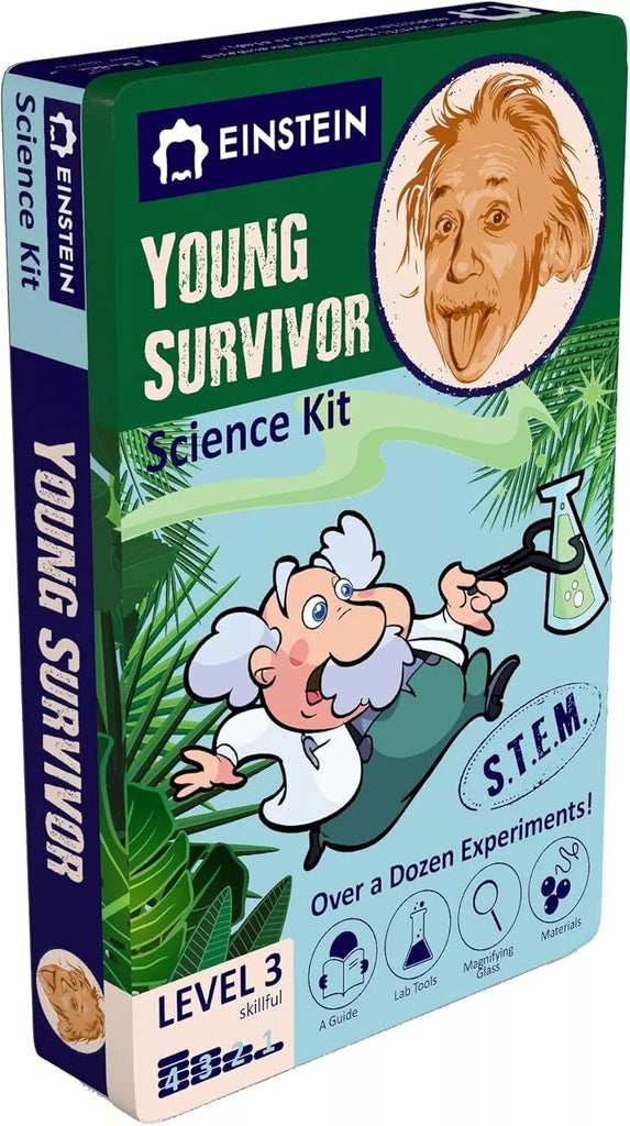 Learn super cool survival techniques with this fun and educational science kit. Learn how to make a compass, purify water, build a solar stove—and more! 