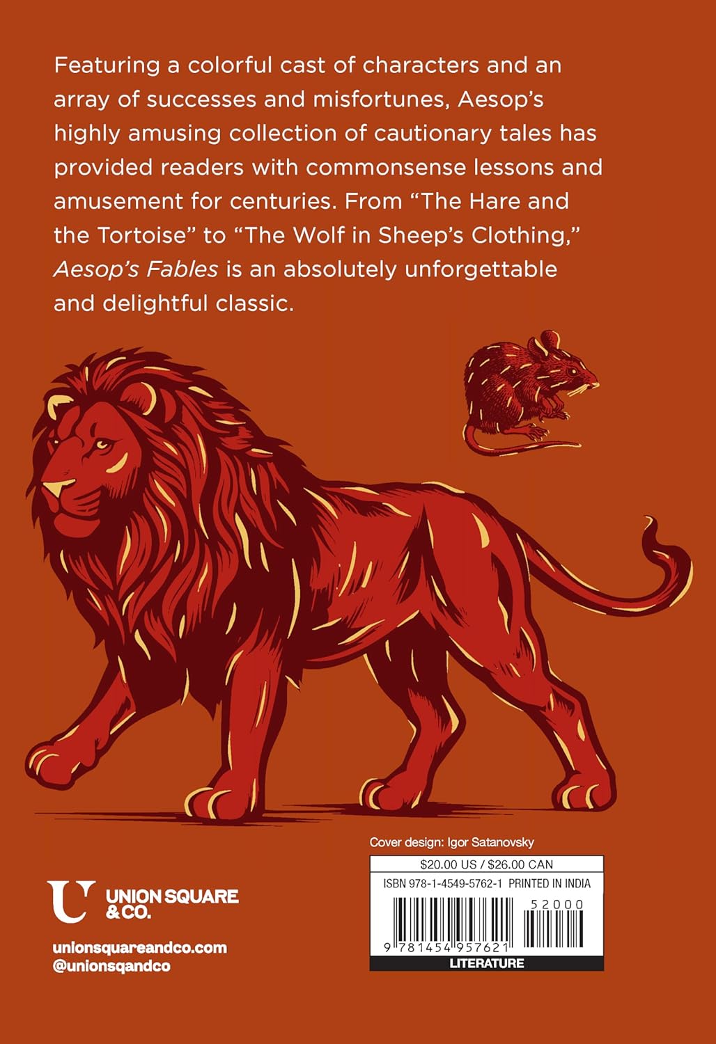 Cover of AESOP'S FABLES book with an illustration of a hare and a tortoise in a brownish hue.