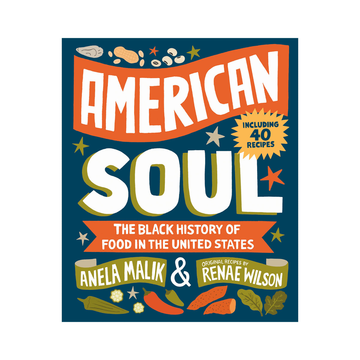Book cover of 'American Soul' with colorful text and graphics on a blue background