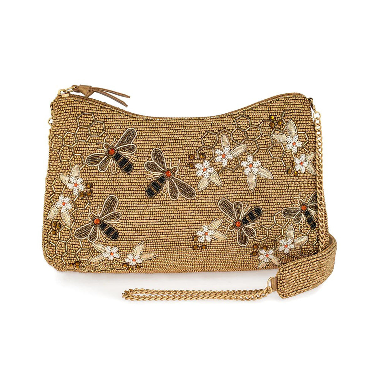 BUSY BEE BEADED CROSSBODY PURSE