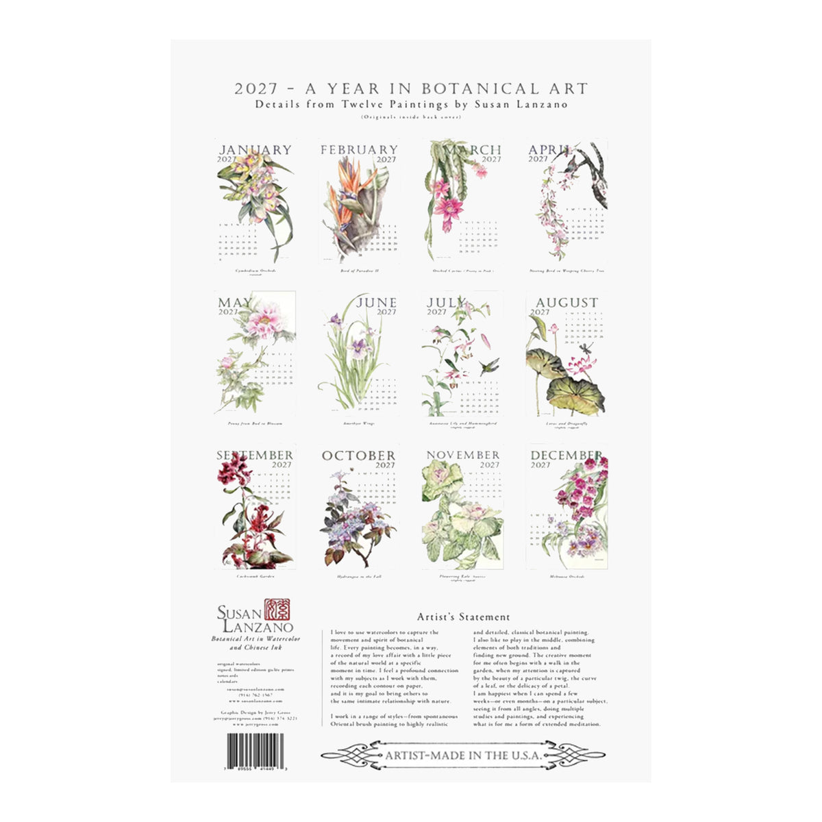 A YEAR IN BOTANICAL ART: 2027 CALENDAR